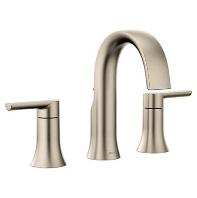 Doux 8 in. Widespread 2-Handle Bathroom Faucet Trim Kit in Brushed Nickel (Valve Sold Separately) by Moen