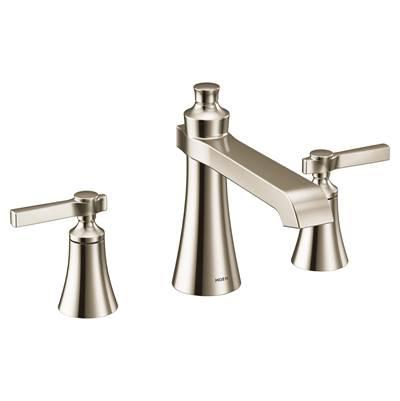 Flara 2-Handle Deck-Mount Roman Tub Faucet Trim Kit with Lever Handles in Polished Nickel (Valve Sold Separately) by Moen