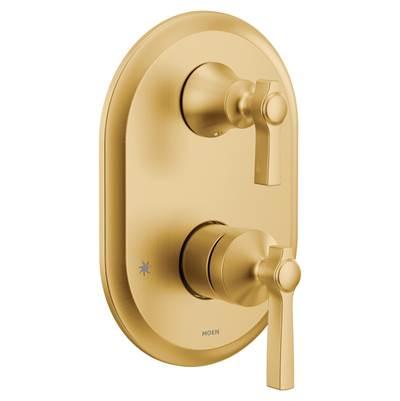 Flara M-CORE 3-Series 2-Handle Shower Trim with Integrated Transfer Valve in Brushed Gold (Valve Sold Separately) by Moen