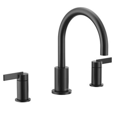 Cia 2-Handle High-Arc Deck Mount Roman Tub Faucet Trim Kit in Matte Black (Valve Sold Separately) by Moen