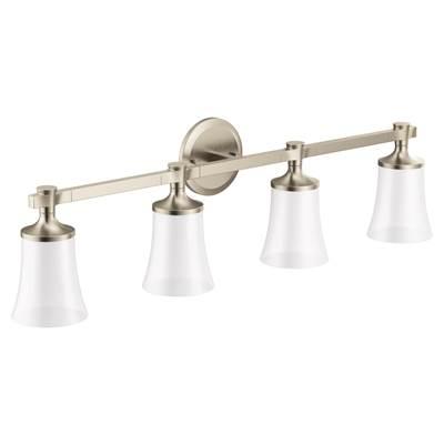 Brushed Nickel Four Globe Bath Light by Moen