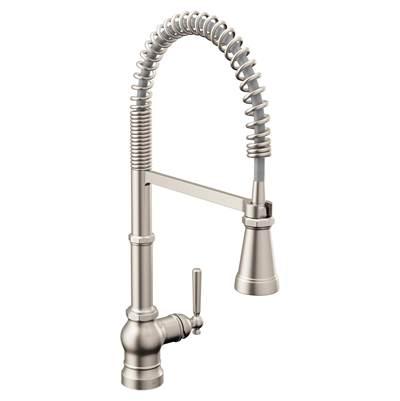 Paterson One Handle Pre-Rinse Spring Pulldown Kitchen Faucet with Power Boost, Spot Resist Stainless by Moen