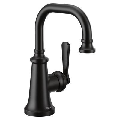 Colinet One-Handle Single Hole Traditional Bathroom Sink Faucet in Matte Black by Moen