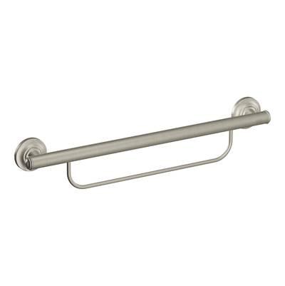 Brushed Nickel 24'' Grab Bar With Towel Bar by Moen