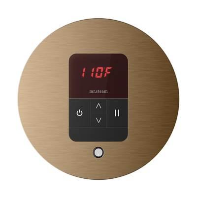 iTempo Round Steam Shower Control and Steamhead in Brushed Bronze