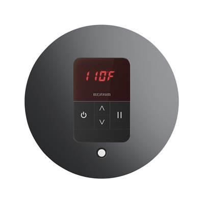iTempo Round Steam Shower Control and Steamhead in Brilliant Black by Mr. Steam