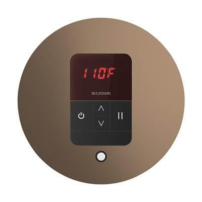 iTempo Round Steam Shower Control and Steamhead in Nouveau Bronze by Mr. Steam