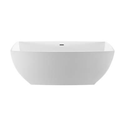 ADRIAN 2 SCULPTURESTONE FREESTANDING/UNDERMOUNT SOAKER - GLOSS BISCUIT (67.5X35.5) by MTI Baths