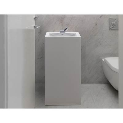 PETRA SCULPTURESTONE PEDESTAL SINK - MATTE BISCUIT (19X17) by MTI Baths