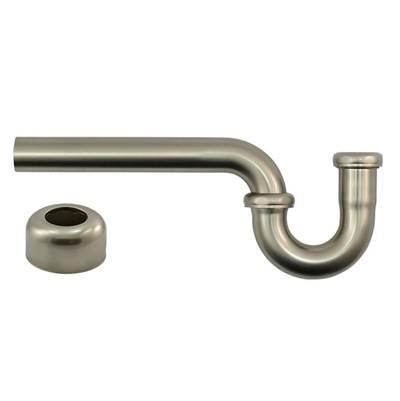 1-1/2 Inch P-Trap - Traditional Style with High Box Flange - Brushed Stainless Steel by Mountain Plumbing