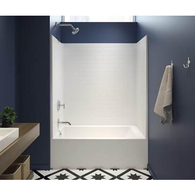 6030STT 60 x 31 AcrylX Alcove Left-Hand Drain One-Piece Tub Shower in White