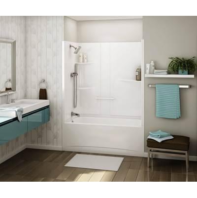 ALLIA TS-6032 Acrylic Alcove Left-Hand Drain Two-Piece Whirlpool Tub Shower in White