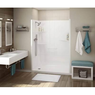 ALLIA SH-6034 Acrylic Alcove Center Drain One-Piece Shower in White