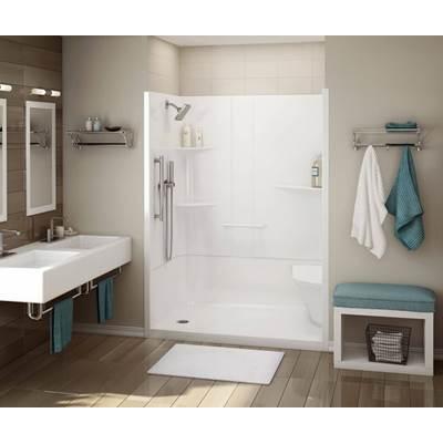 ALLIA SH-6034 Acrylic Alcove Center Drain Two-Piece Shower in White by Maax