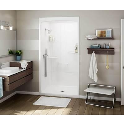 ALLIA SHR-4834 Acrylic Alcove Center Drain One-Piece Shower in White by Maax