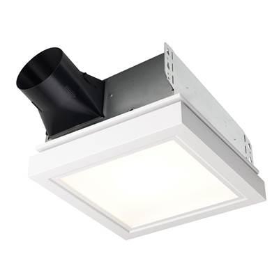 Roomside Series 110 CFM 1.5 Sones Decorative Ventilation Fan Light with White Trim Energy Star