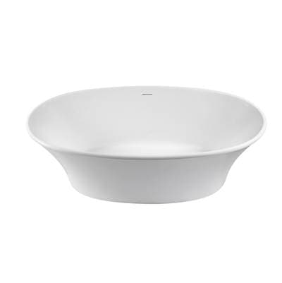 Acquabella Charlotte Mineral Composite Freestanding Soaker - Gloss White (65.5x32)