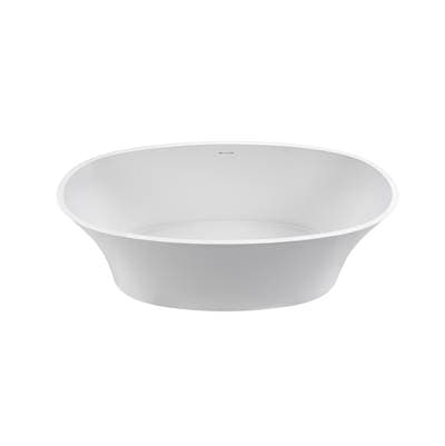 Acquabella Adeline Mineral Composite Freestanding Soaker - White Gloss (64x31) by Acquabella