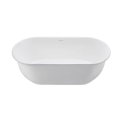 Acquabella Hamilton Mineral Composite Freestanding Soaker - Gloss White (66x31) by Acquabella