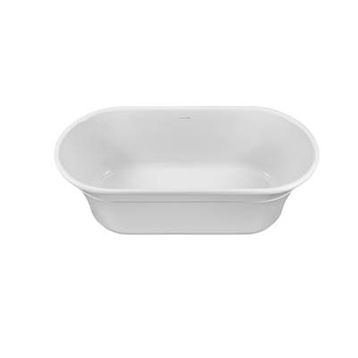 Acquabella Hudson Mineral Composite Freestanding Soaker - Gloss White (66x32)