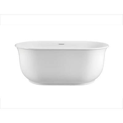 Acquabella Hamilton Mineral Composite Freestanding Soaker - Gloss White (58x31)