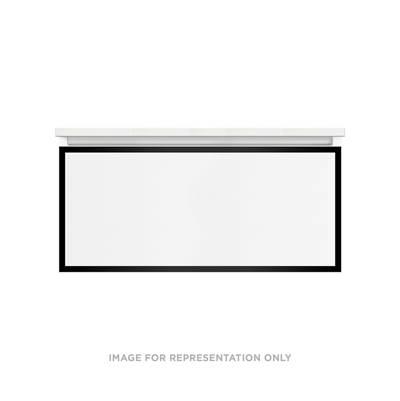 Profiles Framed Vanity, 36'' x 15'' x 21'', Satin Bronze, Matte Black Frame, Full Drawer, Selectable Night Light, 2700K/ by Robern