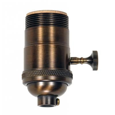 3 Way Cast Brass Socket Dark Ant Fin by Satco