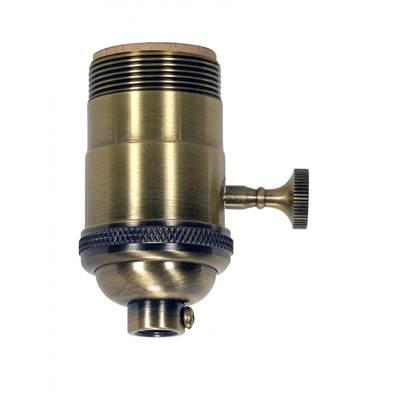 3-Way Cast Brass Socket Reg Antique Brass by Satco