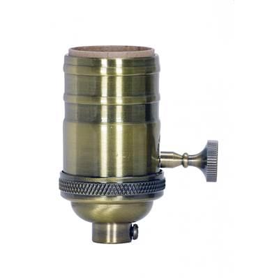 4 Pc On/Off Solid Brass On/Off Turn Knob Reg by Satco