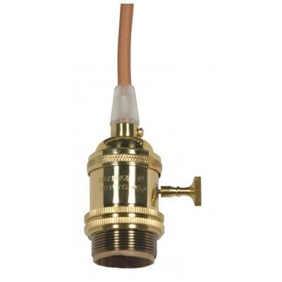 Polished Brass 4 Pc Solid Brass On/Off T/k Socket