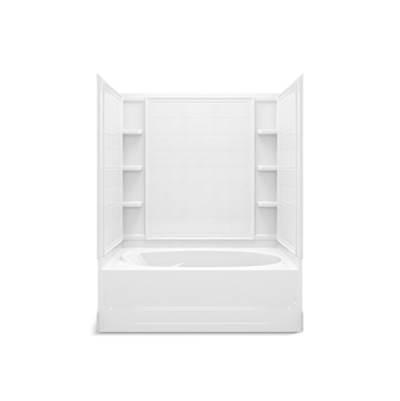 EnsembleE 60-1/4'' x 36'' tile bath/shower with Aging in Place backerboards with left-hand above-floor drain