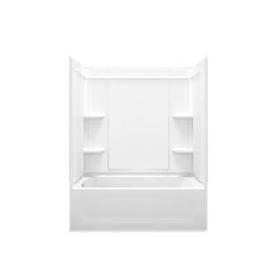 EnsembleE Medley 60-1/4'' x 32'' bath/shower with Aging in Place backerboards and left-hand drain