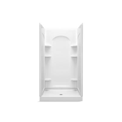 EnsembleE 42'' x 34'' x 75-3/4'' curve alcove shower stall with Aging in Place backerboards