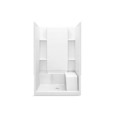 Accord 48'' x 36'' x 74-1/2'' seated shower stall with Aging in Place backerboards
