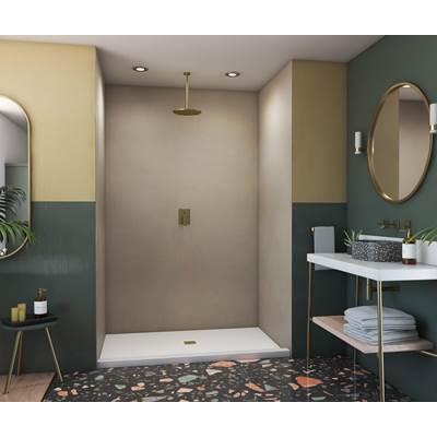 SK-484896 48 x 48 x 96 Swanstone Smooth Glue up Shower Wall Kit in Limestone