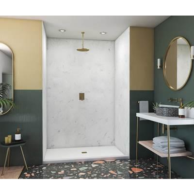 SK-484896 48 x 48 x 96 Swanstone Smooth Glue up Shower Wall Kit in Carrara by Swan