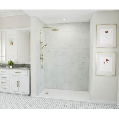 TSMK96-3462 34 x 62 x 96 Swanstone Traditional Subway Tile Glue up Shower Wall Kit in Carrara by Swan