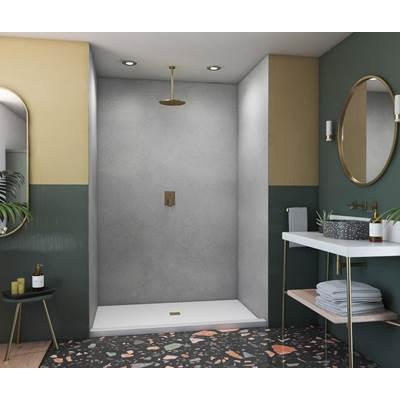 SK-484896 48 x 48 x 96 Swanstone Smooth Glue up Shower Wall Kit in Ash Gray by Swan