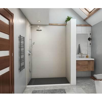 MSMK96-3462 34 x 62 x 96 Swanstone Modern Subway Tile Glue up Shower Wall Kit in Birch