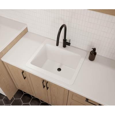 DIT 22 x 25 Veritek Dual Mount Large Bowl Utility Sink in White