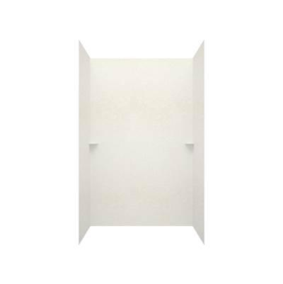 SK-484896 48 x 48 x 96 Swanstone Smooth Glue up Shower Wall Kit in Tahiti White