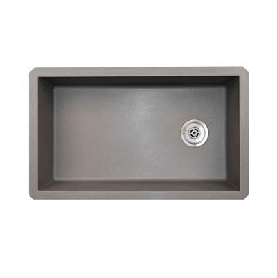 QUSB-3322 22 x 33 Granite Undermount Single Bowl Sink in Metallico