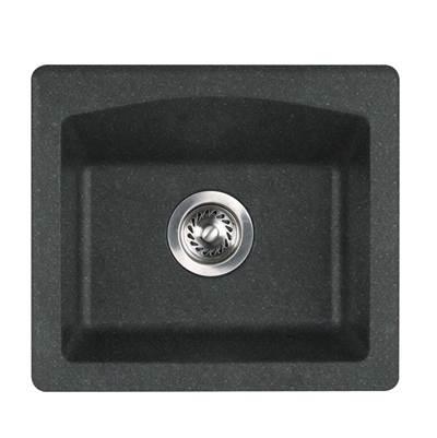 QZBS-1816 16 x 18 Granite Dual Mount Bar Sink in Nero