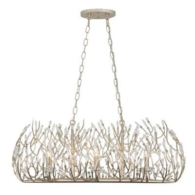 Bask 6-Lt Crystal Linear Pendant - Gold Dust