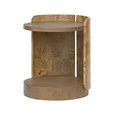 McKinney Side Table - Mushroom Oak/Mappa Burl by Varaluz