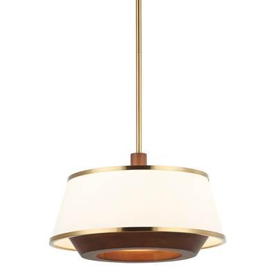 Desert Flyer 3-Lt Convertible Pendant/Semi-Flush - Satin Brass/Medium Walnut by Varaluz