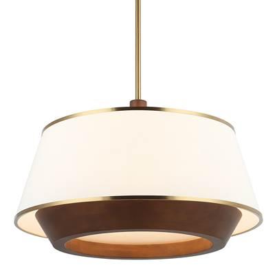 Desert Flyer 6-Lt Pendant - Satin Brass/Medium Walnut by Varaluz