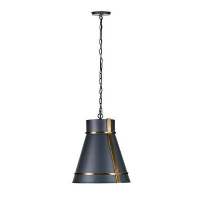Brasserie 1-Lt Pendant - Blackened Zinc/Heritage Bronze by Varaluz