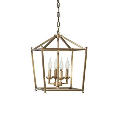 Gridlock 4-Lt Pendant - Antique Bronze