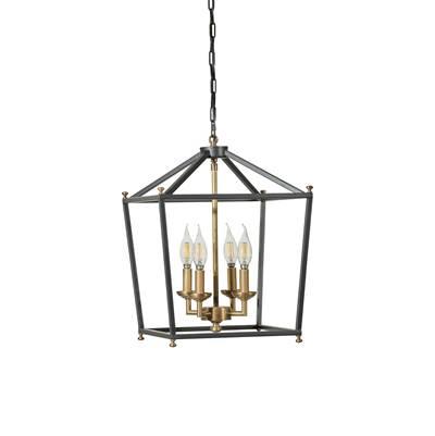 Gridlock 4-Lt Pendant - Heritage Black/Antique Bronze